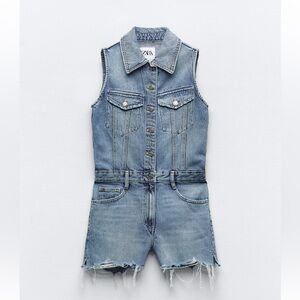 TRF denim mini overall Zara Size M New with Tag